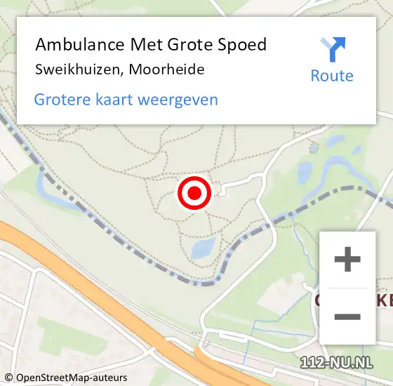 Locatie op kaart van de 112 melding: Ambulance Met Grote Spoed Naar Sweikhuizen, Moorheide op 13 augustus 2014 13:01