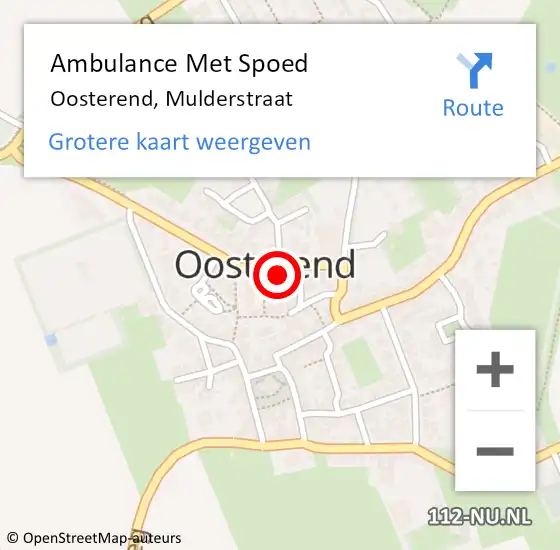 Locatie op kaart van de 112 melding: Ambulance Met Spoed Naar Oosterend, Mulderstraat op 25 januari 2023 22:35