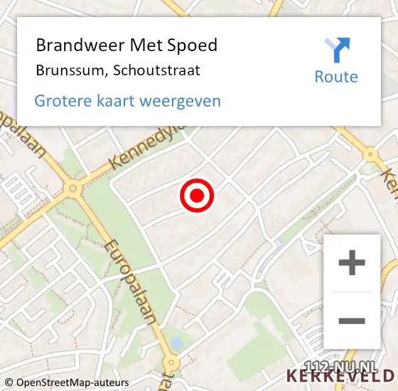 Locatie op kaart van de 112 melding: Brandweer Met Spoed Naar Brunssum, Schoutstraat op 25 januari 2023 23:56