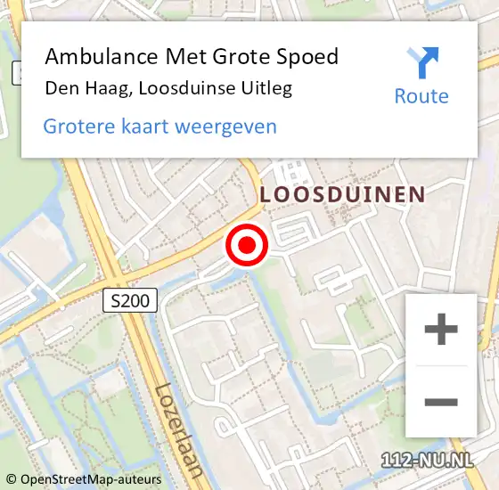 Locatie op kaart van de 112 melding: Ambulance Met Grote Spoed Naar Den Haag, Loosduinse Uitleg op 26 januari 2023 03:13