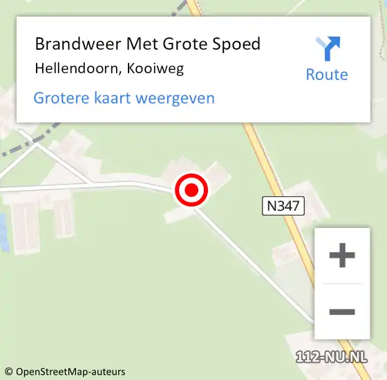 Locatie op kaart van de 112 melding: Brandweer Met Grote Spoed Naar Hellendoorn, Kooiweg op 26 januari 2023 03:43