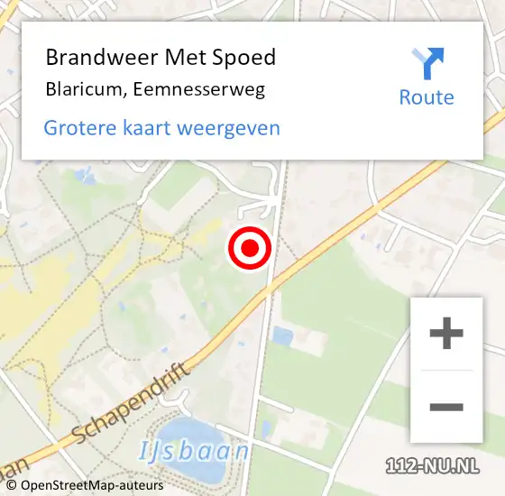 Locatie op kaart van de 112 melding: Brandweer Met Spoed Naar Blaricum, Eemnesserweg op 26 januari 2023 05:05