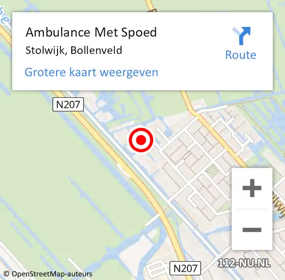 Locatie op kaart van de 112 melding: Ambulance Met Spoed Naar Stolwijk, Bollenveld op 26 januari 2023 05:15