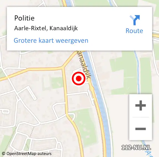Locatie op kaart van de 112 melding: Politie Aarle-Rixtel, Kanaaldijk op 26 januari 2023 06:19