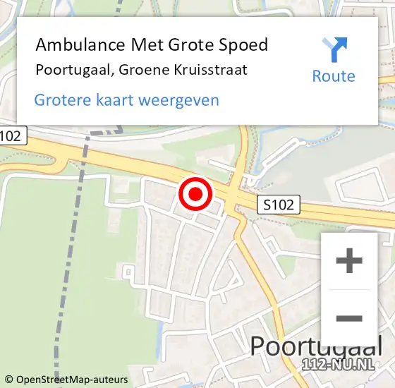 Locatie op kaart van de 112 melding: Ambulance Met Grote Spoed Naar Poortugaal, Groene Kruisstraat op 26 januari 2023 06:22