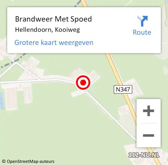 Locatie op kaart van de 112 melding: Brandweer Met Spoed Naar Hellendoorn, Kooiweg op 26 januari 2023 06:28