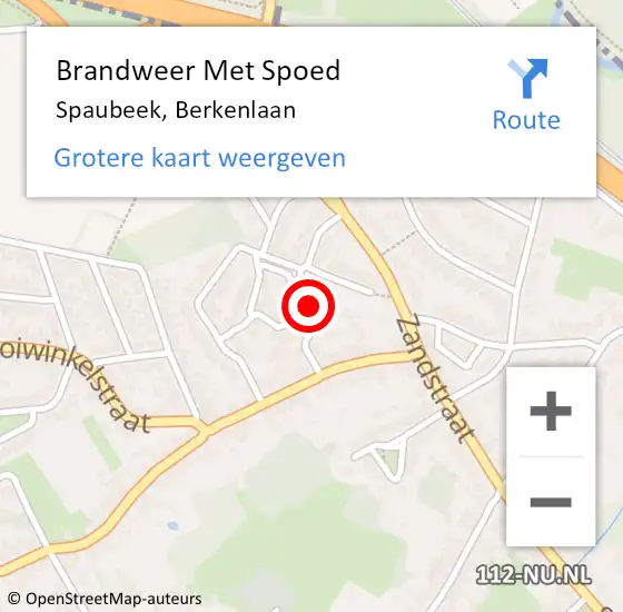 Locatie op kaart van de 112 melding: Brandweer Met Spoed Naar Spaubeek, Berkenlaan op 26 januari 2023 06:49