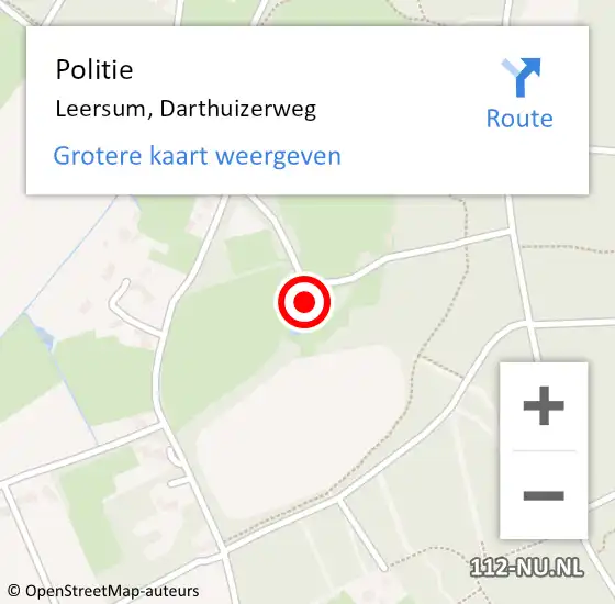 Locatie op kaart van de 112 melding: Politie Leersum, Darthuizerweg op 26 januari 2023 07:06