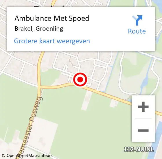 Locatie op kaart van de 112 melding: Ambulance Met Spoed Naar Brakel, Groenling op 26 januari 2023 07:06