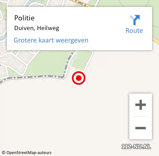 Locatie op kaart van de 112 melding: Politie Duiven, Heilweg op 26 januari 2023 07:55