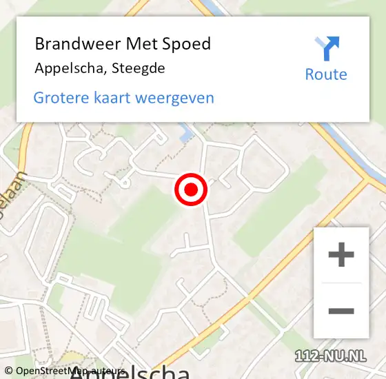 Locatie op kaart van de 112 melding: Brandweer Met Spoed Naar Appelscha, Steegde op 26 januari 2023 08:04