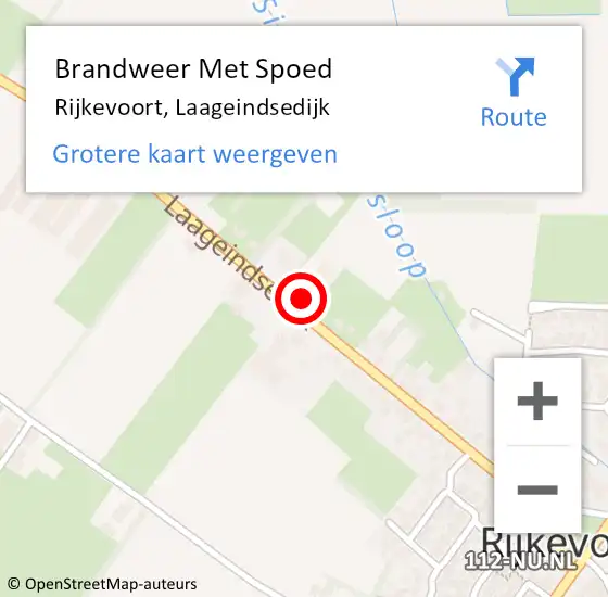 Locatie op kaart van de 112 melding: Brandweer Met Spoed Naar Rijkevoort, Laageindsedijk op 26 januari 2023 08:31