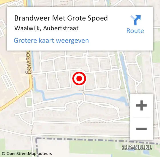 Locatie op kaart van de 112 melding: Brandweer Met Grote Spoed Naar Waalwijk, Aubertstraat op 26 januari 2023 08:33