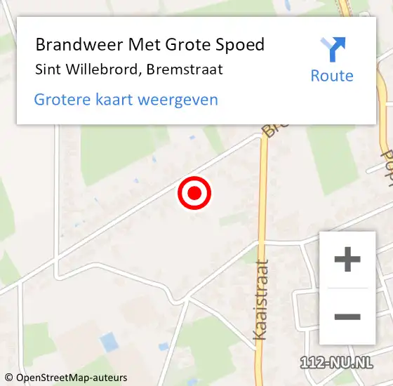 Locatie op kaart van de 112 melding: Brandweer Met Grote Spoed Naar Sint Willebrord, Bremstraat op 26 januari 2023 08:38