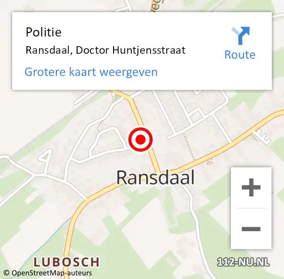 Locatie op kaart van de 112 melding: Politie Ransdaal, Doctor Huntjensstraat op 26 januari 2023 09:01