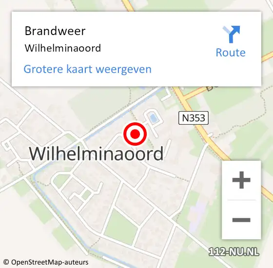 Locatie op kaart van de 112 melding: Brandweer Wilhelminaoord op 26 januari 2023 09:07