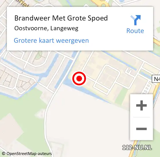 Locatie op kaart van de 112 melding: Brandweer Met Grote Spoed Naar Oostvoorne, Langeweg op 26 januari 2023 09:48