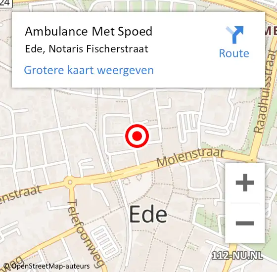 Locatie op kaart van de 112 melding: Ambulance Met Spoed Naar Ede, Notaris Fischerstraat op 26 januari 2023 10:09