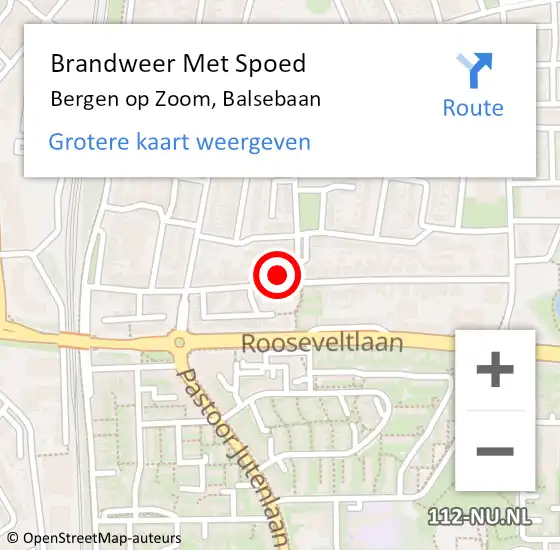 Locatie op kaart van de 112 melding: Brandweer Met Spoed Naar Bergen op Zoom, Balsebaan op 26 januari 2023 10:31