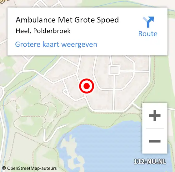 Locatie op kaart van de 112 melding: Ambulance Met Grote Spoed Naar Heel, Polderbroek op 26 januari 2023 10:37
