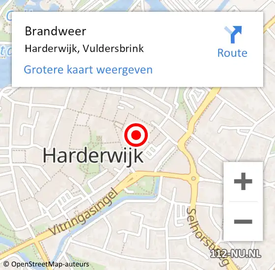 Locatie op kaart van de 112 melding: Brandweer Harderwijk, Vuldersbrink op 26 januari 2023 10:40