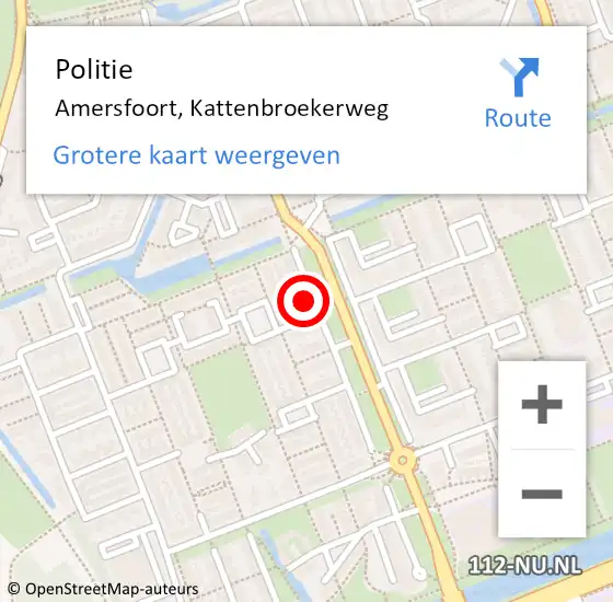 Locatie op kaart van de 112 melding: Politie Amersfoort, Kattenbroekerweg op 26 januari 2023 10:58
