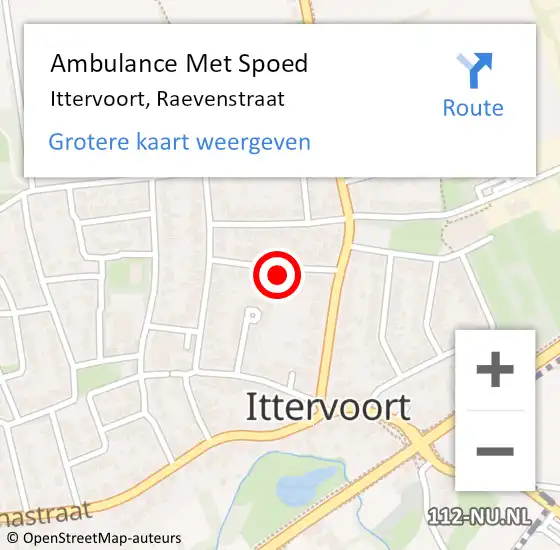 Locatie op kaart van de 112 melding: Ambulance Met Spoed Naar Ittervoort, Raevenstraat op 26 januari 2023 11:25
