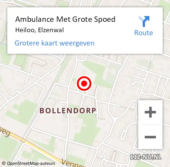 Locatie op kaart van de 112 melding: Ambulance Met Grote Spoed Naar Heiloo, Elzenwal op 26 januari 2023 11:45