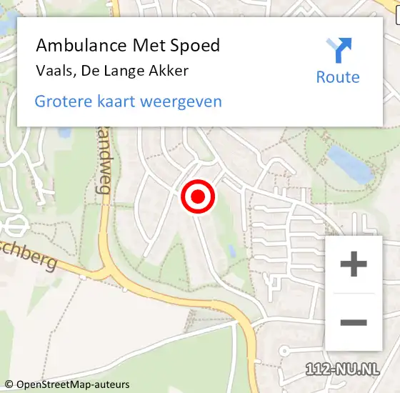 Locatie op kaart van de 112 melding: Ambulance Met Spoed Naar Vaals, De Lange Akker op 13 augustus 2014 13:54