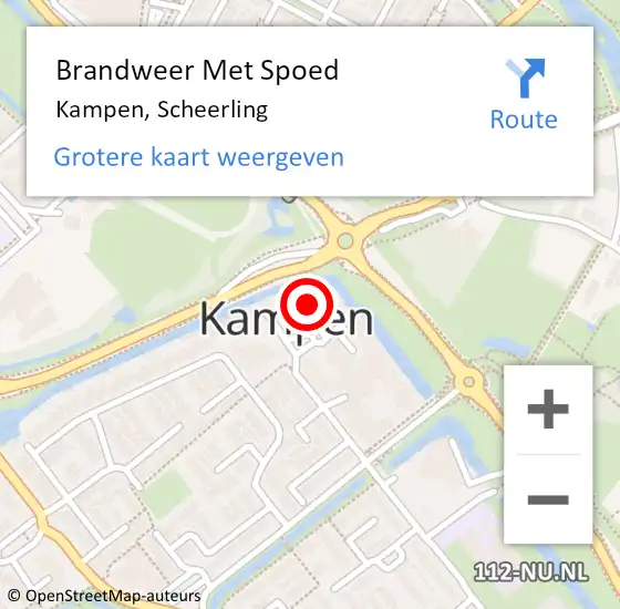 Locatie op kaart van de 112 melding: Brandweer Met Spoed Naar Kampen, Scheerling op 26 januari 2023 12:59