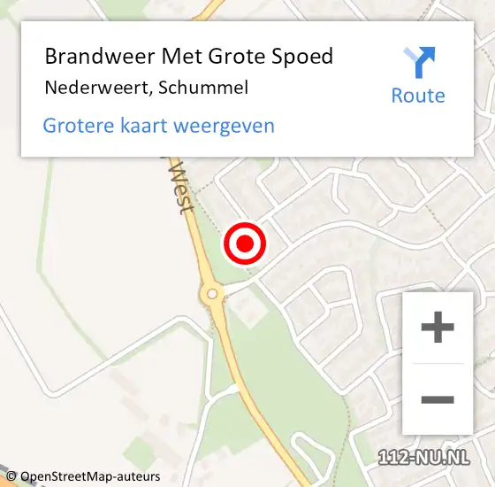 Locatie op kaart van de 112 melding: Brandweer Met Grote Spoed Naar Nederweert, Schummel op 26 januari 2023 13:04