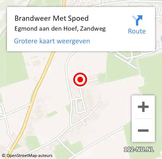 Locatie op kaart van de 112 melding: Brandweer Met Spoed Naar Egmond aan den Hoef, Zandweg op 26 januari 2023 13:27