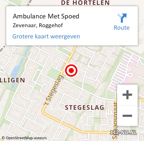 Locatie op kaart van de 112 melding: Ambulance Met Spoed Naar Zevenaar, Roggehof op 26 januari 2023 13:38