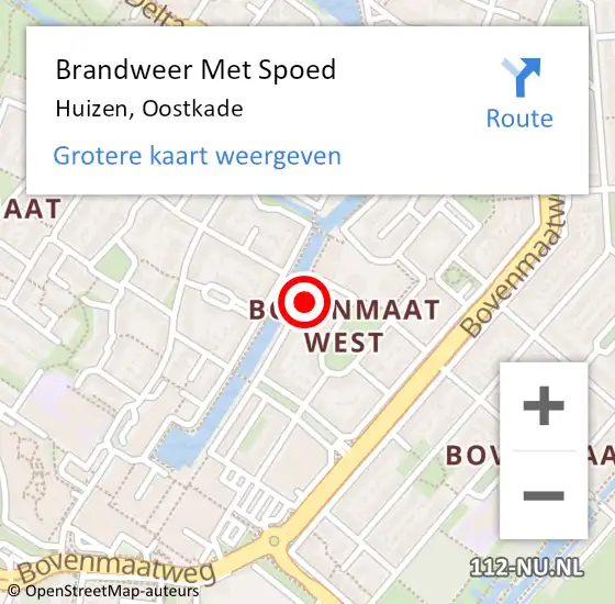 Locatie op kaart van de 112 melding: Brandweer Met Spoed Naar Huizen, Oostkade op 26 januari 2023 13:59