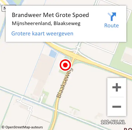 Locatie op kaart van de 112 melding: Brandweer Met Grote Spoed Naar Mijnsheerenland, Blaakseweg op 26 januari 2023 14:25