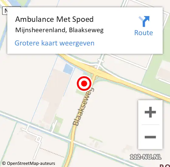 Locatie op kaart van de 112 melding: Ambulance Met Spoed Naar Mijnsheerenland, Blaakseweg op 26 januari 2023 14:25