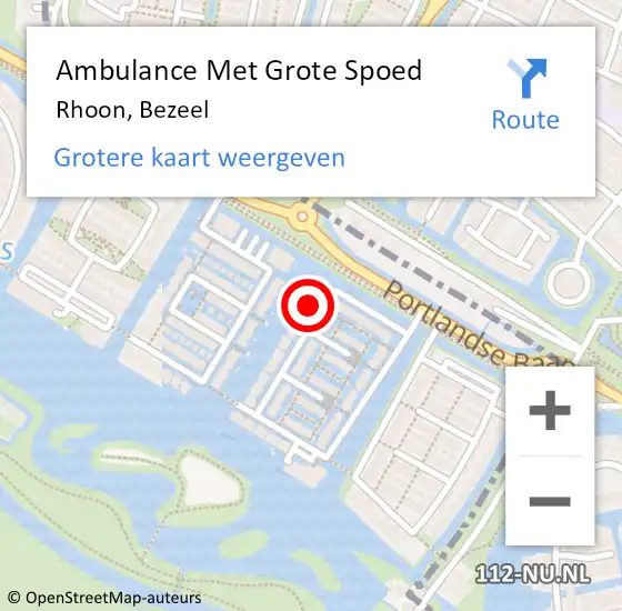 Locatie op kaart van de 112 melding: Ambulance Met Grote Spoed Naar Rhoon, Bezeel op 26 januari 2023 14:31