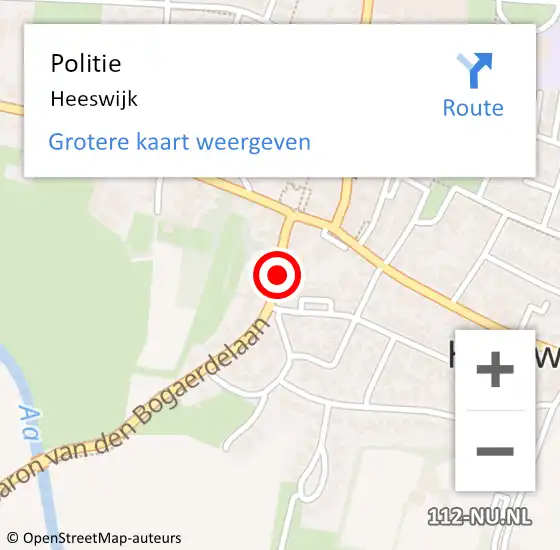 Locatie op kaart van de 112 melding: Politie Heeswijk op 26 januari 2023 14:42