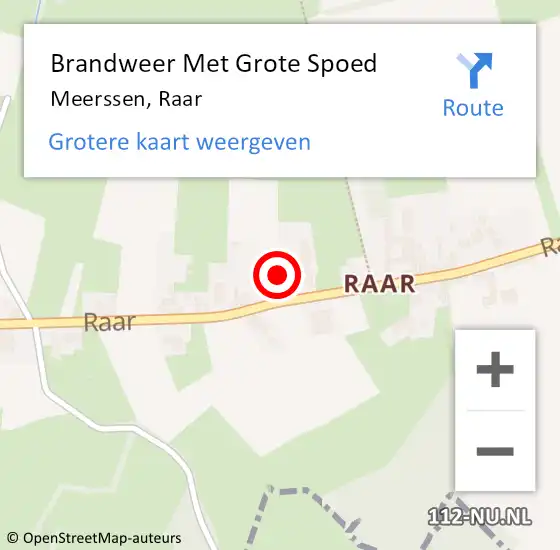 Locatie op kaart van de 112 melding: Brandweer Met Grote Spoed Naar Meerssen, Raar op 26 januari 2023 14:51