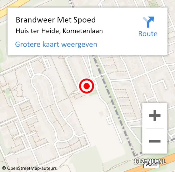 Locatie op kaart van de 112 melding: Brandweer Met Spoed Naar Huis ter Heide, Kometenlaan op 26 januari 2023 15:04