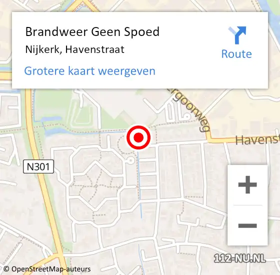 Locatie op kaart van de 112 melding: Brandweer Geen Spoed Naar Nijkerk, Havenstraat op 26 januari 2023 15:26
