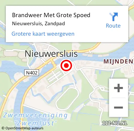 Locatie op kaart van de 112 melding: Brandweer Met Grote Spoed Naar Nieuwersluis, Zandpad op 26 januari 2023 15:50