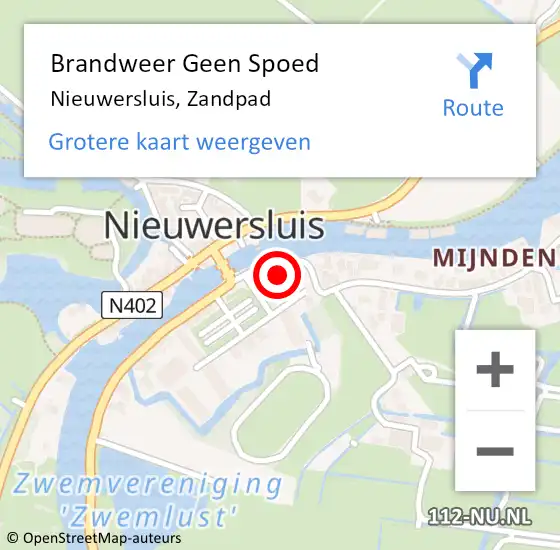 Locatie op kaart van de 112 melding: Brandweer Geen Spoed Naar Nieuwersluis, Zandpad op 26 januari 2023 15:52