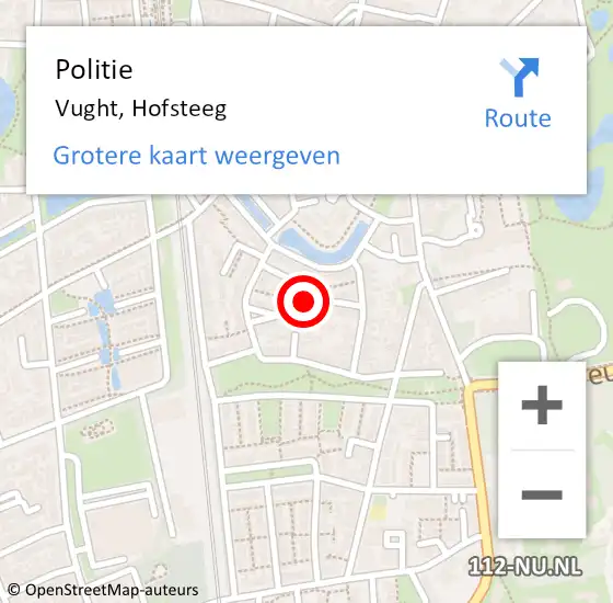 Locatie op kaart van de 112 melding: Politie Vught, Hofsteeg op 26 januari 2023 16:07