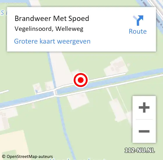 Locatie op kaart van de 112 melding: Brandweer Met Spoed Naar Vegelinsoord, Welleweg op 26 januari 2023 16:21