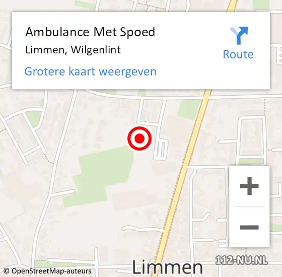 Locatie op kaart van de 112 melding: Ambulance Met Spoed Naar Limmen, Wilgenlint op 26 januari 2023 16:55