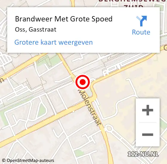 Locatie op kaart van de 112 melding: Brandweer Met Grote Spoed Naar Oss, Gasstraat op 26 januari 2023 16:59