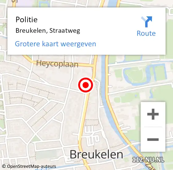 Locatie op kaart van de 112 melding: Politie Breukelen, Straatweg op 26 januari 2023 17:02