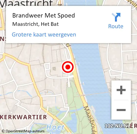 Locatie op kaart van de 112 melding: Brandweer Met Spoed Naar Maastricht, Het Bat op 26 januari 2023 17:34