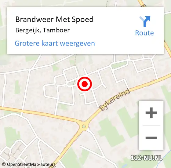 Locatie op kaart van de 112 melding: Brandweer Met Spoed Naar Bergeijk, Tamboer op 26 januari 2023 17:52